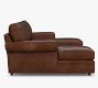 Pearce Roll Arm Leather U-Shaped Chaise Sectional (140")