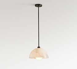 Open Box: Windham Alabaster Dome Pendant (12" Diam) - Bronze