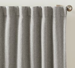 Open Box: Faye Textured Light Filtering Curtain, 50"W x 108"L - Sterling