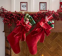 Classic Velvet Bow Stockings
