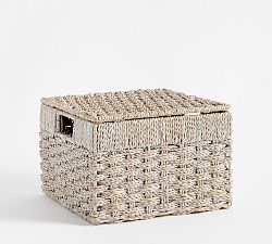 Open Box: Capitola Basket, Lidded Utility (12"W x 8"H) - Whitewash