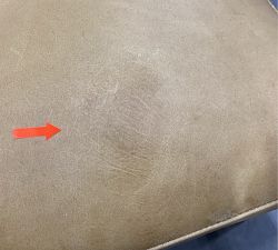 Open Box: Layton Leather Dining Chair - Keystone Sandstone, Vintage Amber Legs