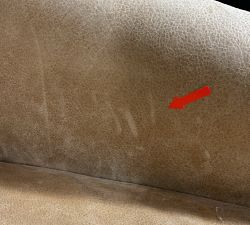 Open Box: York Leather Dining Armchair - Keystone Sandstone, Seadrift