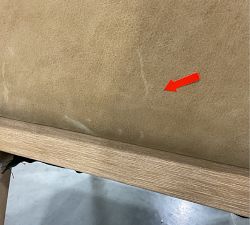 Open Box: York Leather Dining Armchair - Keystone Sandstone, Seadrift