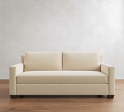 Open Box: York Square Arm Upholstered Queen Sleeper Sofa (81") - Performance Bouclé Oatmeal