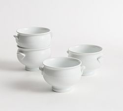Great White Porcelain Handled Soup Bowls - Set of 4
