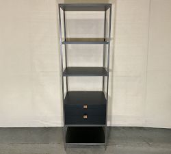 Open Box: Graham Open Bookcase with Drawers (24") - Black Wash
