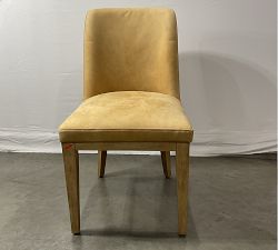 Open Box: Layton Leather Dining Side Chair - Keystone Sandstone, Seadrift