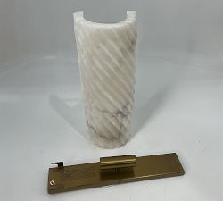 Open Box: Amalia Alabaster Fluted Sconce (15") - Tumbled Brass