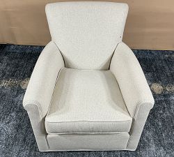 Open Box: Irving Roll Arm Swivel Armchair without Nailheads (33") - Performance Boucle Oatmeal