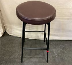 Open Box: Maison Leather Backless Swivel Counter Stool (24") - Statesville Caramel, Bronze Base