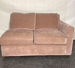 Open Box: Sanford Square Arm Upholstered Right Loveseat - Rustic Chenille Rosewood