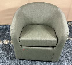 Open Box: Blake Swivel Armchair - Performance Textured Weave Olive
