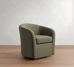 Open Box: Blake Swivel Armchair - Performance Textured Weave Olive