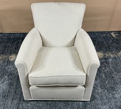 Open Box: Irving Roll Arm Swivel Armchair without Nailheads (33") - Performance Boucle Oatmeal