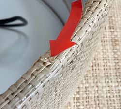 Open Box: Andre Rattan Round Pendant (24") - Natural Rattan Shade, Vintage Brass