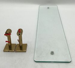 Open Box: Everson Glass Shelf (24") - Vintage Brass
