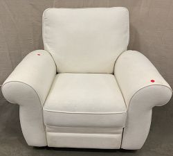 Open Box: Pearce Roll Arm Upholstered Swivel Glider Manual Recliner -  Rustic Linen White