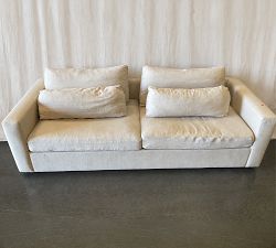 Open Box: Westwood Square Arm Deep Seat Grand Sofa (102"), 2X2 - Performance Rustic Linen Parchment