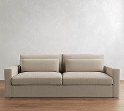 Open Box: Westwood Square Arm Deep Seat Grand Sofa (102"), 2X2 - Performance Rustic Linen Parchment
