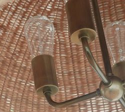 Augustus Round Rattan Chandelier (30")