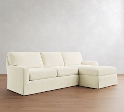 Buchanan Modern Square Arm Slipcovered Chaise Sectional (91")