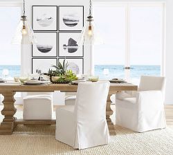 Classic Long Slipcovered Dining Chair