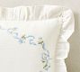 LoveShackFancy Floral Embroidered Lumbar Pillow Cover