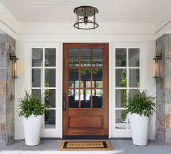 Valley Metal Indoor/Outdoor Lantern Flush Mount (17")