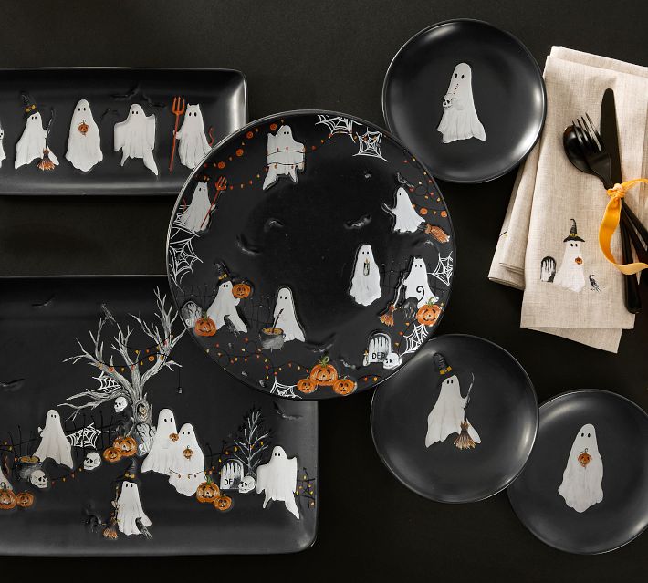 Scary Squad Appetizer Plates - Set of 4 | Pottery Barn
