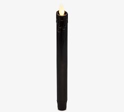 Open Box: Premium Flickering Flameless Taper Candle -  Black Drip