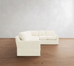 Buchanan Modern Square Arm Slipcovered 3-Piece L-Shaped Sectional (93")