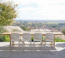 Pimenta Teak Extendable Outdoor Dining Set (79"-118")