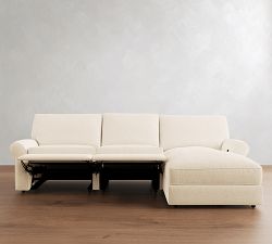 PB Comfort Roll Arm Power Reclining Chaise Sectional (118"-132")