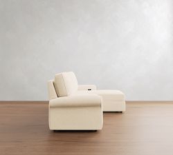 PB Comfort Roll Arm Power Reclining Chaise Sectional (118"-132")