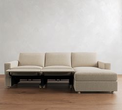 Westwood Square Arm Power Reclining Chaise Sectional (109"-163")