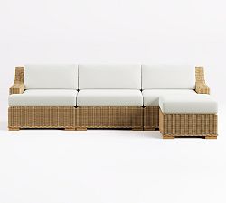 Huntington Wicker 4-Piece Slope-Arm Outdoor Sectional (95")