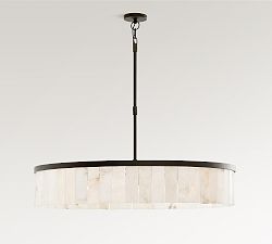 Windham Alabaster Tile Round Chandelier (30"-42")