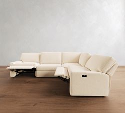 PB Comfort Square Arm Power Reclining Reversible Wedge Sectional (119"-133")