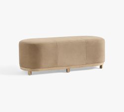 Jake Leather Wood Base Bench (32"-56")