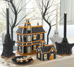 Haunted House Lidded Stoneware Candy Bowl