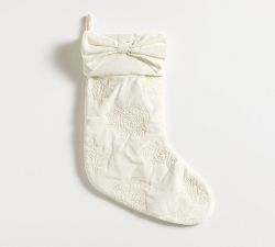 LoveShackFancy Velvet Floral Quilted Stocking