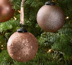 LoveShackFancy Antique Rose Gold &amp; Glitter Ornament - Set of 4