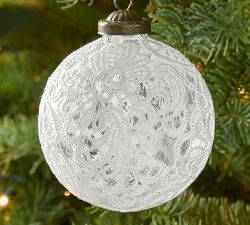 LoveShackFancy Lace Ball Ornament - Set of 4