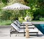 Scalloped Round Metal Umbrella with Brass Accents (9')
