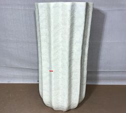 Open Box: Modern Rustic Fluted Planter, Tall (15.75"D x 31.5"H) - White