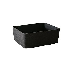 Open Box: Felted Sculpted Bin, Large (12"D x 15"L x 6"H), Set of 3 - Charcoal