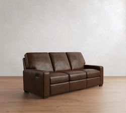 Turner Square Arm Leather Power Sofa (84")