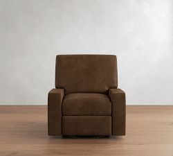 Turner Square Arm Leather Power Swivel Glider Recliner