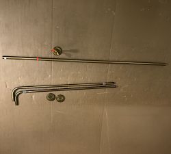 Open Box: Somorset Hidden Connection Room Darkening Curtain Rod (48"-88", 0.75"Diam) - Burnished Brass